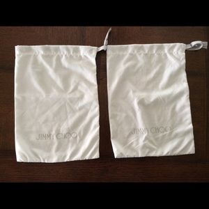 2- Jimmy Choo White Dust Bags 14” x 10”